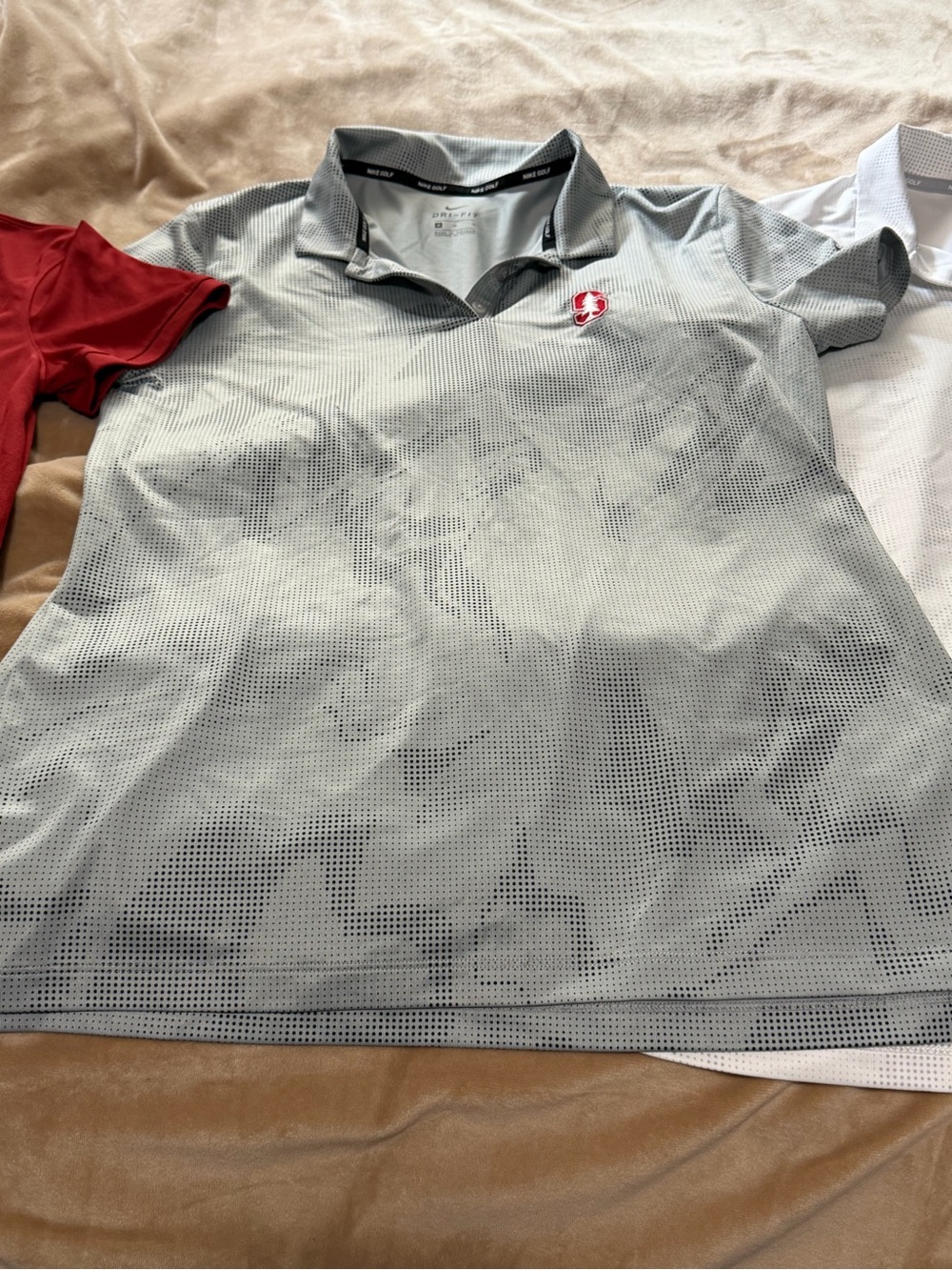Nike Drifit Lot of 3 Stanford Gray & Crimson Performance Polo Shirts Women’s Med